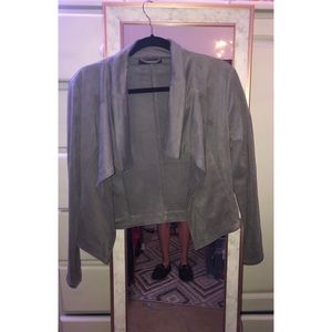 Faux suede grey cardigan